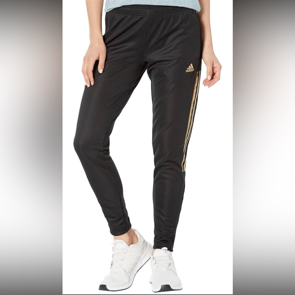 BNWOT Adidas Black and Gold Tiro Track Pants Women’s